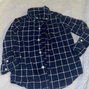 Janie and Jack blue/white plaid shirt size 18-24 months